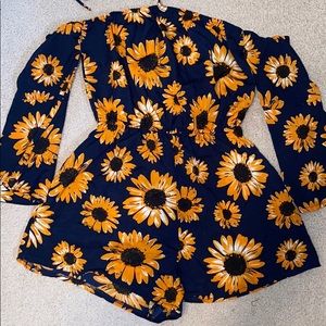 Floral off the shoulder romper